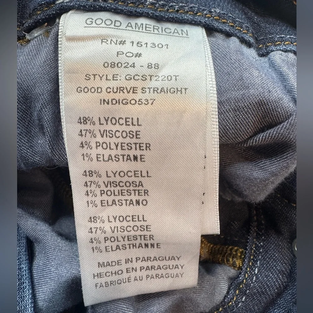 GOOD AMERICAN
Soft Tech Good Curve Straight Jeans Size 12/31 - Picture 4 of 6